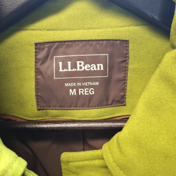 L.L. Bean Womens Pea Coat Suede Texture Apple Green w/ Matching Belt Regular Fit - Picture 6 of 16